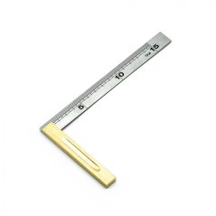 Nerezový uholník s robustnou mosadznou základňou so stupnicou - 150 mm