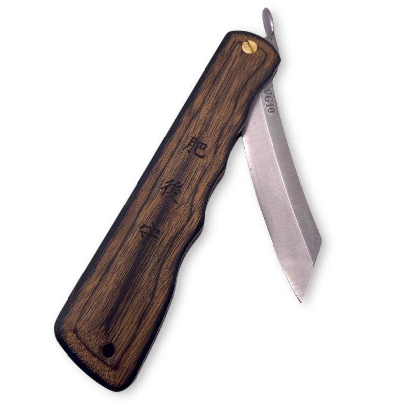 Japonský zavírací nůž Higonokami WOODY BROWN z oceli VG10 - 100 mm, dřevěná rukojeť Japonský zavírací nůž Higonokami WOODY BROWN z oceli VG10 - 100 mm, dřevěná rukojeť