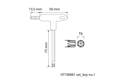 Sada bezpečnostných kľúčov T-type torx, dlhá 10 ks