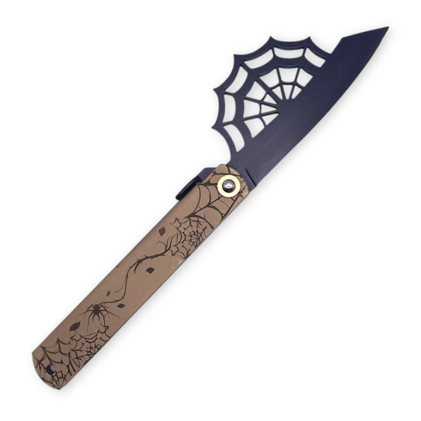 Japonský zatvárací nôž Higonokami ARANEA SPIDER z modrej ocele Warikomi - 120 mm, BR/BL