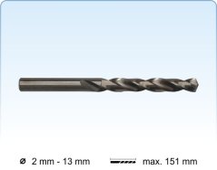Vybrusovaný vrták kobaltový (HSS-Co 8%), štandardná dĺžka, DIN 338