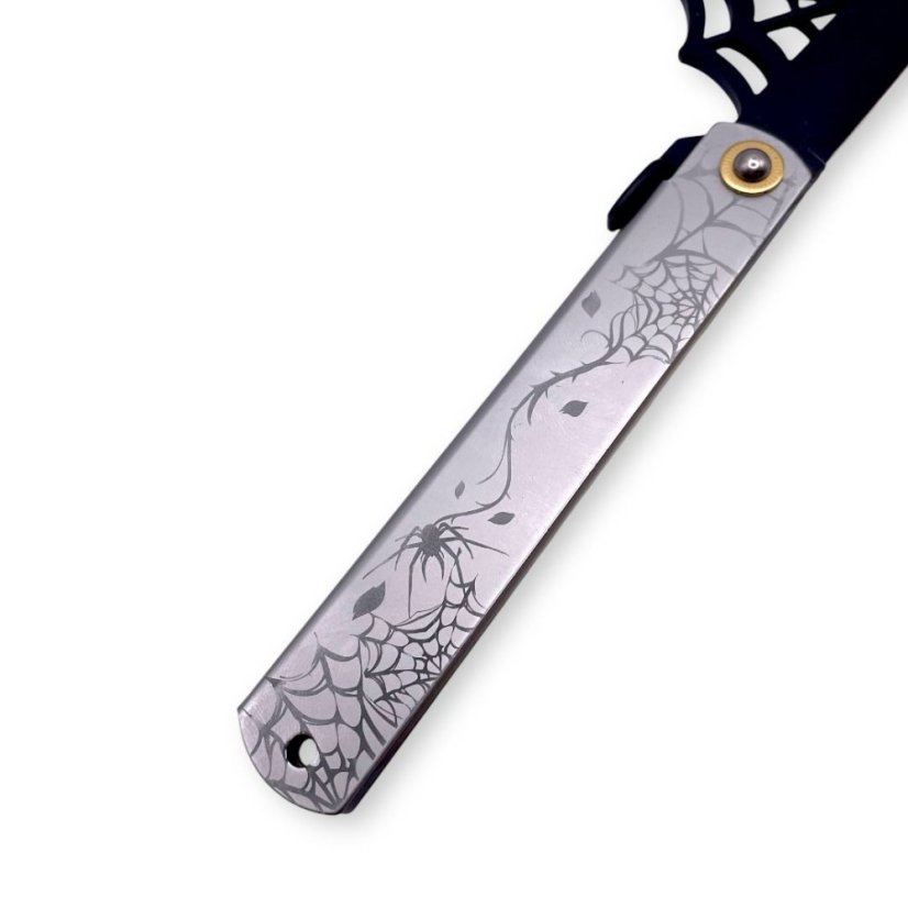 Japonský zatvárací nôž Higonokami ARANEA SPIDER z modrej ocele Warikomi - 120 mm, PL/BL