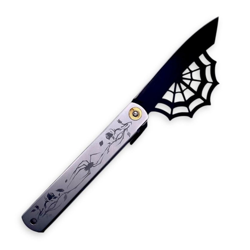 Japonský zavírací nůž Higonokami ARANEA SPIDER z modré oceli Warikomi - 120 mm, PL/BL