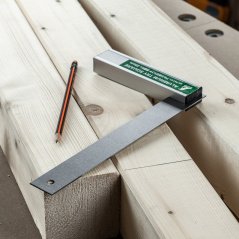 Nerezový uholník SHINWA s robustnou hliníkovou základňou bez stupnice - 250 mm