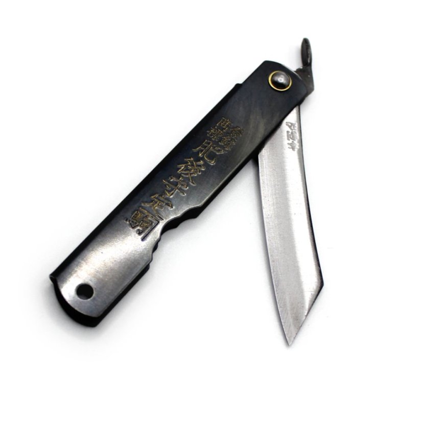 Japonský zavírací nůž Higonokami z SK oceli Warikomi - 100 mm, černý Japonský zavírací nůž Higonokami z SK oceli Warikomi - 100 mm, černý