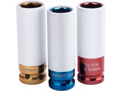 Hlavica nástrčné rázové 1/2", sada 3ks, 17-19-21mm, L 86mm