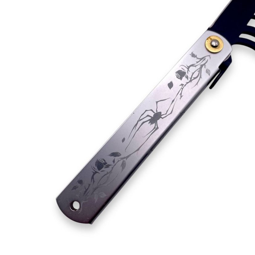 Japonský zavírací nůž Higonokami ARANEA SPIDER z modré oceli Warikomi - 120 mm, PL/BL