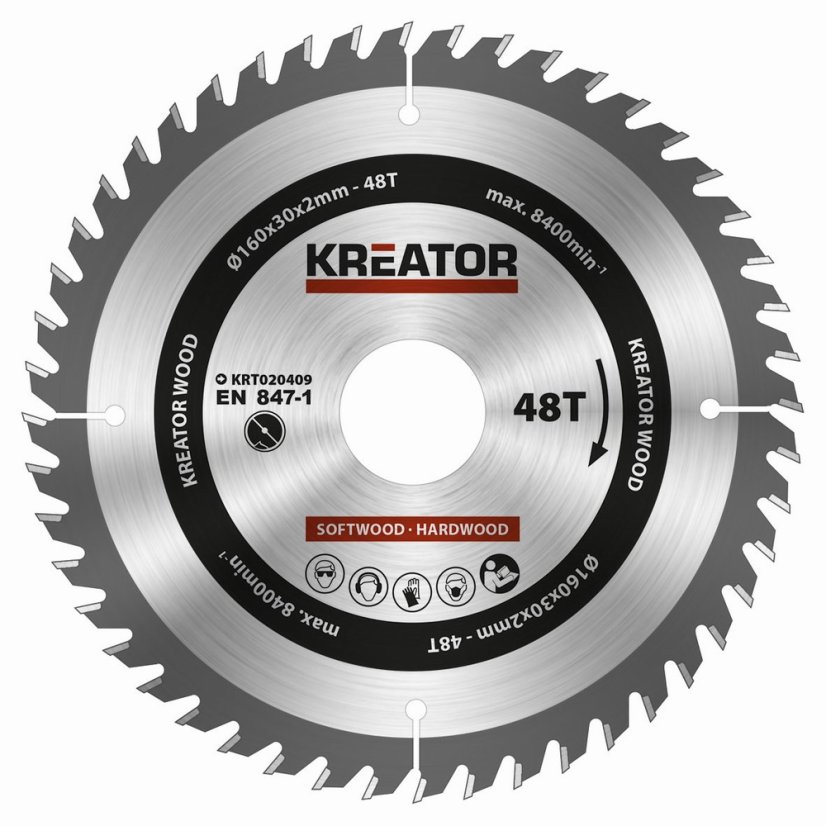 KRT020409 - Pílový kotúč na drevo 160mm, 48T