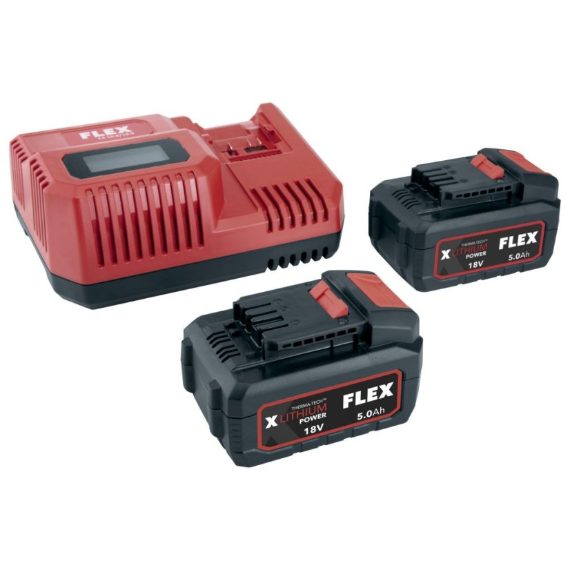 Set 2x baterií 5Ah a nabíječky 18V FLEX Power 55 R