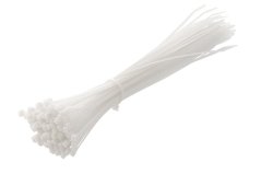 Nylonové stahovací pásky 3.6 x 300 mm, 100 ks, bílá