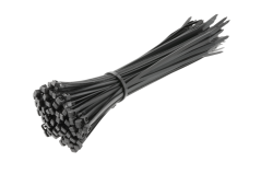 Nylonové sťahovacie pásky 3,6 x 200 mm, 100 ks, čierna