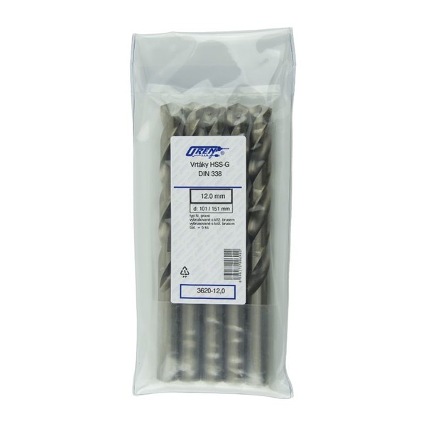 Vybrusovaný vrták HSS, štandardná dĺžka, DIN 338