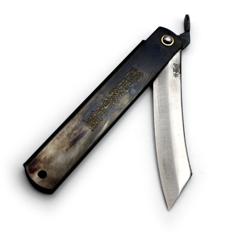 Japonský zavírací nůž Higonokami z SK oceli Warikomi - 120 mm, černý