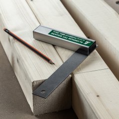 Nerezový uholník SHINWA s robustnou hliníkovou základňou bez stupnice - 200 mm