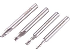 Stopkové frézy, sada 4ks, ⌀3,2-4-6-6,3mm, HSS6542