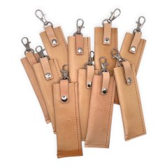 Kožené pouzdro pro japonské nože Higonokami, velikost L/XL, se zavíráním a karabinou