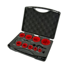 Sada bimetal koruniek 19 - 64 mm, 9 kusov, plastový kufor