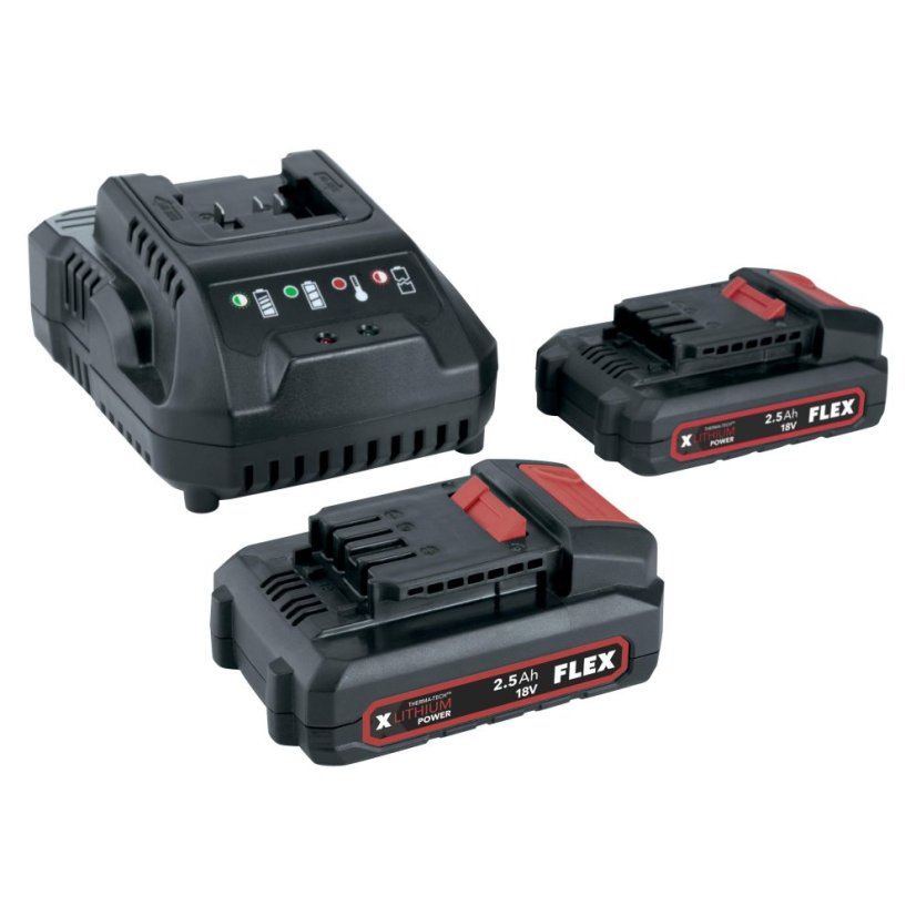 Set 2x baterií 2,5Ah a nabíječky 18V FLEX Power 22 Q