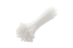 Nylonové stahovací pásky 2.5 x 140 mm, 100 ks, bílá