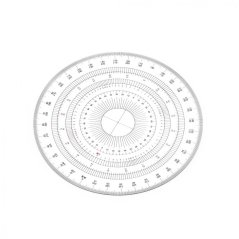 Japonský kruhový uhlomer DRAPAS z číreho akrylátu 360 ° - priemer 150 mm