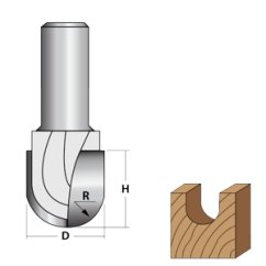 Fréza do dřeva stopka 8x6,35x15mm / U profil