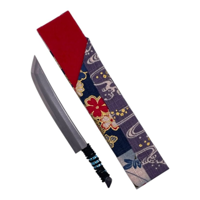 Japonský nůž Higonokami OMAMORI z modré oceli Warikomi - 130 mm, originální barevné kombinace