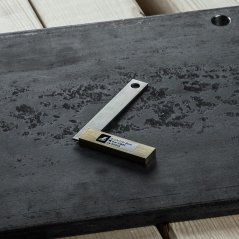 Nerezový mini úhelník SHINWA s robustní mosaznou základnou - 90 mm