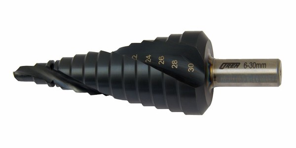 Stupňovitý vrták OREN HSS TiAlN se spirálovou drážkou 6-30 mm