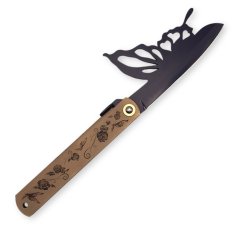 Japonský zavírací nůž Higonokami PAPILIO BUTTERFLY z modré oceli Warikomi - 120 mm, BR/BL