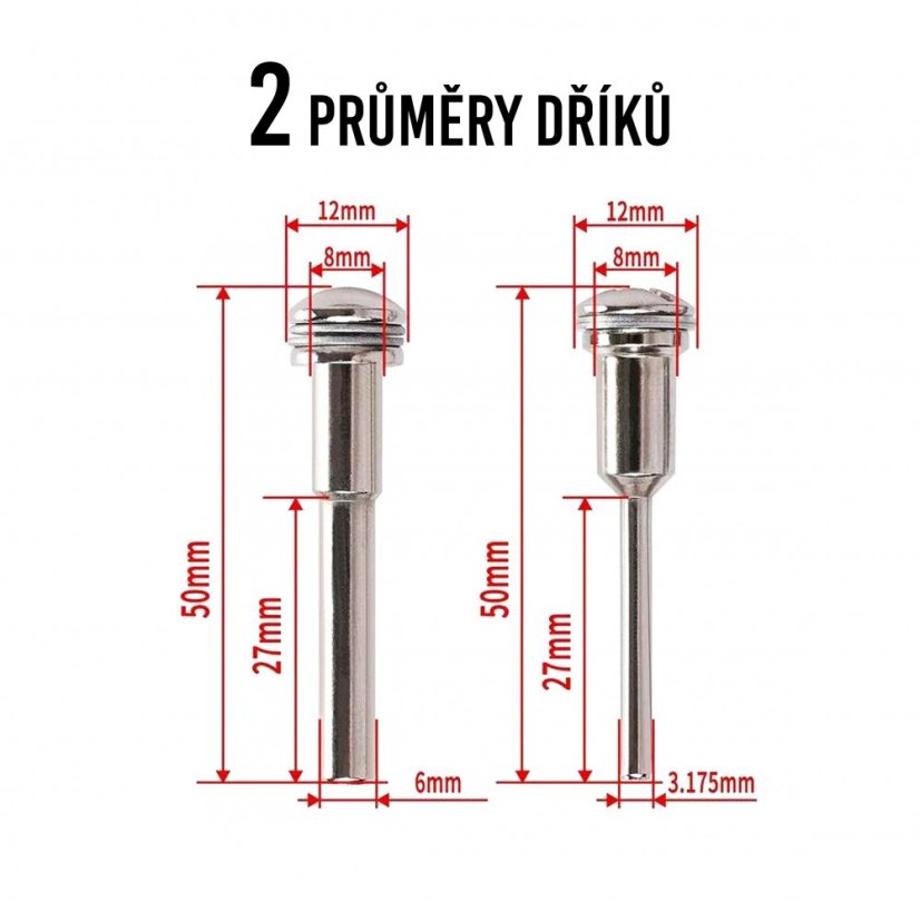 Pilové mini kotouče 8ks, dříky 3,2 a 6 mm