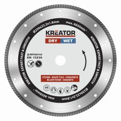 KRT085102 - Diamantový kotúč celoobvodový 230mm EXPERT TURBO