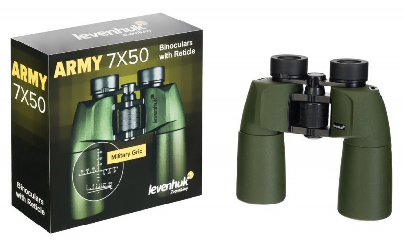 Binokulární dalekohled se zaměřovačem Levenhuk Army 7x50