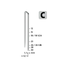 Sponky NOVUS - C 4 (na výběr 12 - 30 mm)