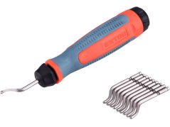 odhrotovač univerzálny, driek 3,2mm +10ks náhradných čepelí, HSS M35 (5% Co)