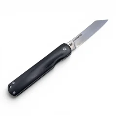 Japonský zatvárací nôž Higonokami LINER LOCK VG10 - 75 mm, čierna drevená rukoväť a poistka proti zatvoreniu