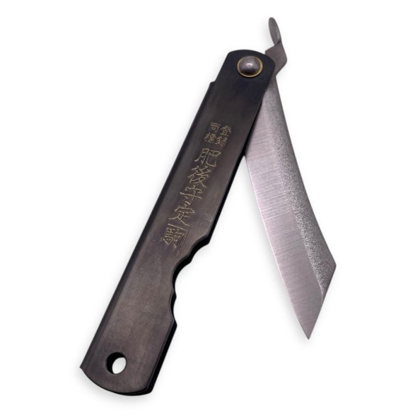 Japonský zavírací nůž Higonokami ZENKOU - celoocelový - 100 mm, černý