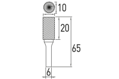 Stopková fréza s B-zuby 10x20 mm