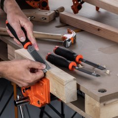 Sada 3 plochých stolárskych dlát kombinovaných s rašpľou PONY JORGENSEN - 12 / 19 / 25 mm