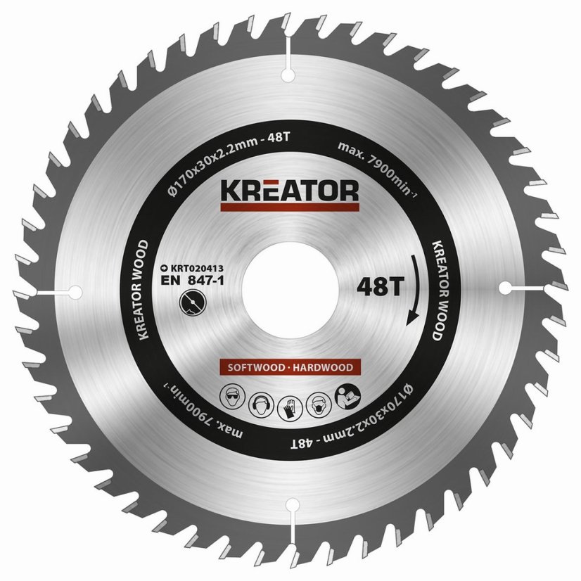 KRT020413 - Pílový kotúč na drevo 170mm, 48T