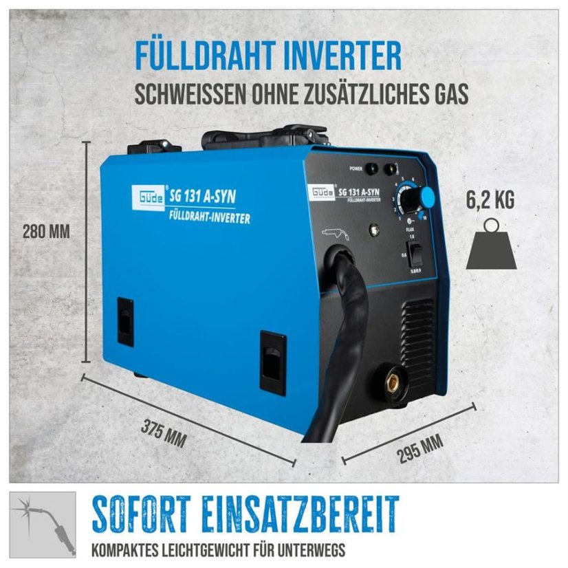 Svářečka SG 131 A-SYN s plněnou drátovou elektrodou