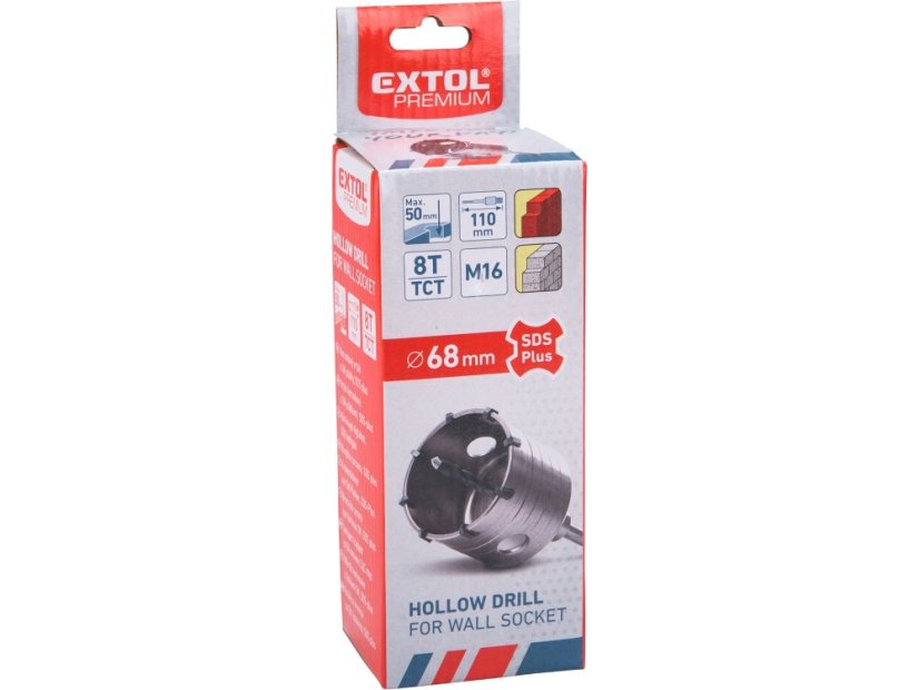 Vrták SDS PLUS do zdiva korunkový, 68mm x 110mm, M16