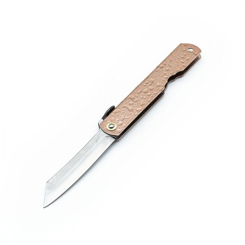 Japonský zatvárací nôž Higonokami NAGAO z ocele Yasuki s medenou rukoväťou - 73 mm