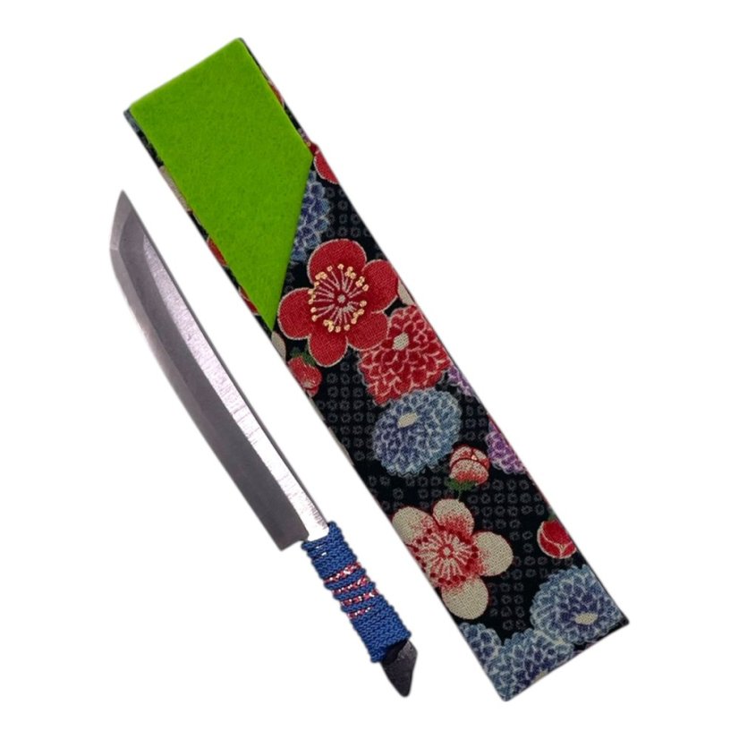 Japonský nůž Higonokami OMAMORI z modré oceli Warikomi - 130 mm, originální barevné kombinace