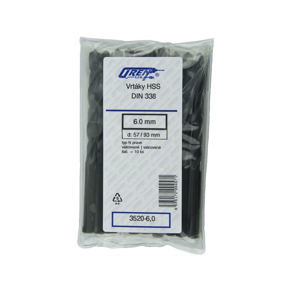 Valcované vrtáky HSS DIN 338, štandardná dĺžka (priemer 0,3 až 16 mm)