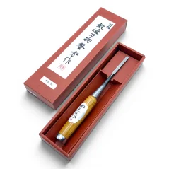 Japonské truhlářské dláto SHUSAKU OIRE NOMI, rukojeť z červeného dubu, 6 mm