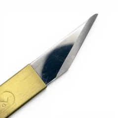 Ultratenký japonský nůž Kogatana YOSHIHARU s mosaznou rukojetí a pouzdrem