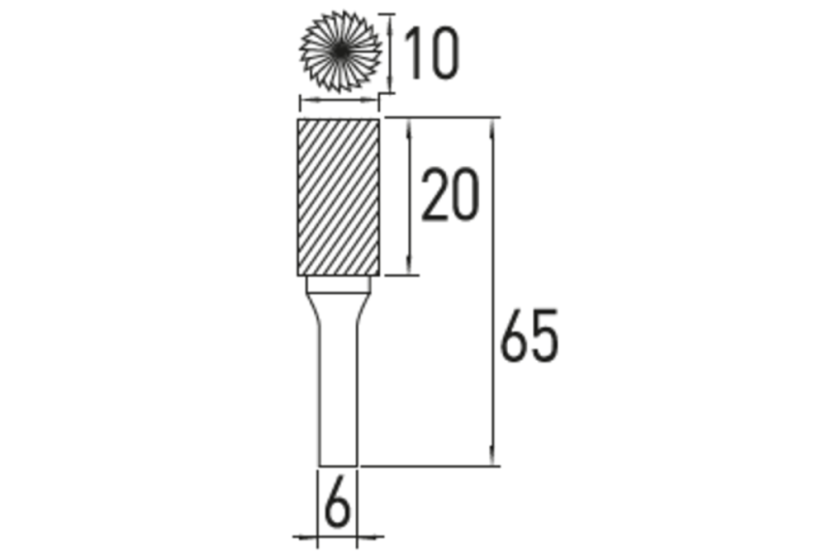 Stopková fréza s B-zuby 10x20 mm