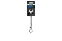Kombinovaný račňový kľúč s flex hlavou, CrV oceľ, 17 mm, 72T