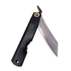 Japonský zatvárací nôž Higonokami TOKUSEN TASÚKA z damaškovej ocele Warikomi - 100 mm, čierny