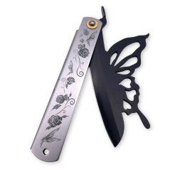 Japonský zavírací nůž Higonokami PAPILIO BUTTERFLY z modré oceli Warikomi - 120 mm, PL/BL